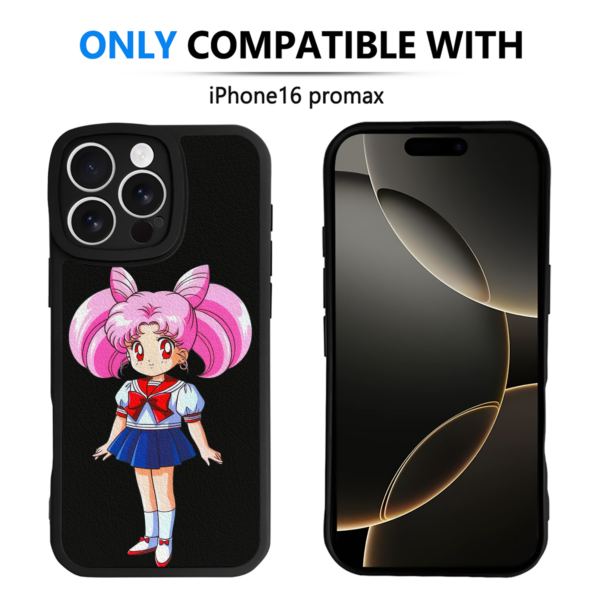 （画像用） 美少女戦士セーラームーン ちびうさ Sailor Moon Chibiusa Tsukino Usagi Small Lady Serenity 【iPhone 16シリーズ対応】シリコンスマホケース（レザー調） 材質：シリコン